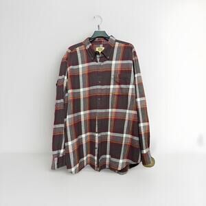 The Foundry Supply Co Mens 2xl Flannel Shirt Plaid Long Sleeve ButtonUp Cotton